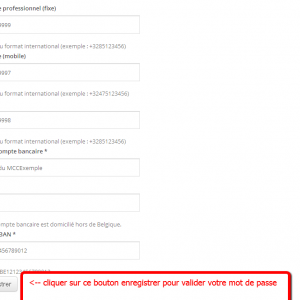 Descendre en basde page et valider mot de passe